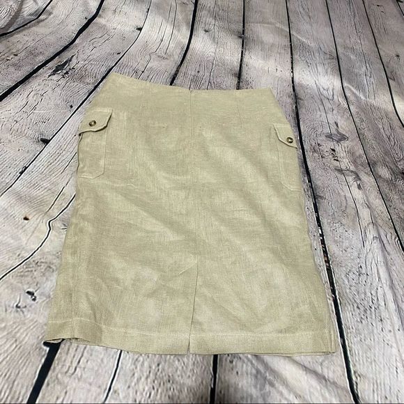 Insight Tan Linen vintage skirt - Picture 4 of 6